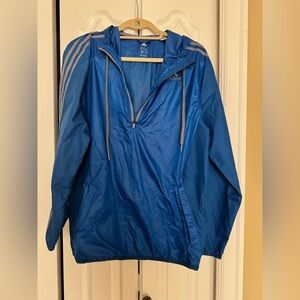 ADIDAS pull over 1/4 zip hooded wind breaker